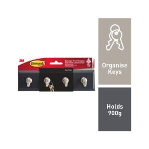 3M Command Key Rail Small 1 Rail And 6 Small Strips 900g Holding Power - Slate