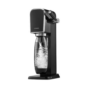 SodaStream Art Sparkling Water Maker Machine And 1 Litre Reusable Water Bottle With 60 Litre Quick Connect CO2 Gas Cylinder - Black