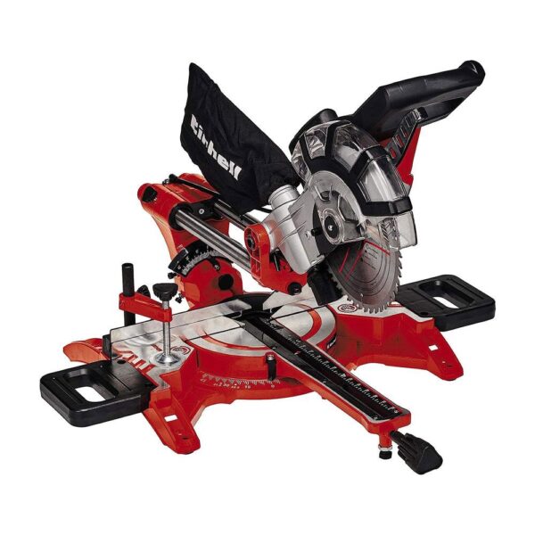 Einhell TC-SM 2131/2 Dual Bevel Sliding Mitre Saw With 48T Blade For Cutting Wood Laminated Panels Plastic 1500W - Red