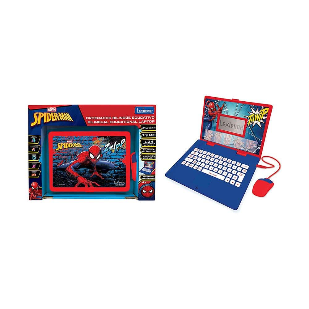 Lexibook - Educational and Bilingual Laptop Spanish/English - Toy for  Children with 124 Activities to Learn Mathematics, Dactylography, Logic,  Clock
