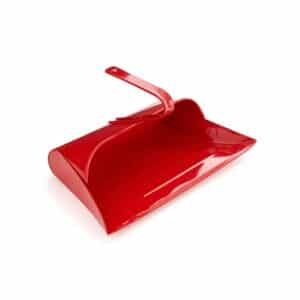 Leecroft Metal Hooded Dustpan Office Kitchen Home Car Floor Cleaning Sweeping - Red