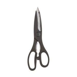 KitchenCraft 3-In-1 Kitchen Multi-Purpose Scissors 21cm With Bottle Opener Stainless Steel Blades - Black