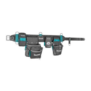 Makita Ultimate Heavy Weight Tool Belt Set 3 Layers Leather - Black/Blue