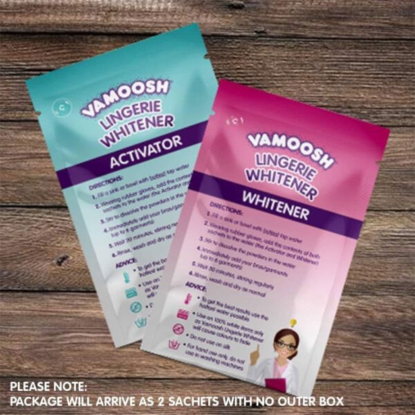 Vamoosh Lingerie Whitener Laundry Fabric Whitener For Stain Remover Hand Wash Underwear Up To 10 Shades Whiter - White - Image 2