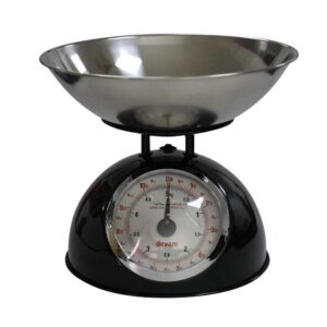 Dexam Mechanical Scales With Stainless Steel 2 Litre Bowl Measurements Up To 5kg - Black