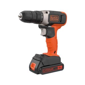 Black & Decker 18V Lithium-ion Drill Driver With 1.5Ah Battery & 400mA Charger - Orange/Black