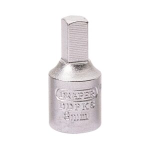Draper Square Drain Plug Key 3/8 Inch Square Drive 8mm Chrome Vanadium Steel - Silver