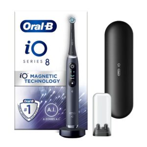 Oral-B iO8 Electric Toothbrushes With Magnetic Technology 6 Modes Travel Case - Black