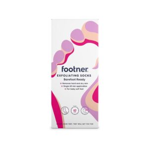 Footner Exfoliating Socks - Peeling Foot Mask At Home Pedicure Removes Dry And Hard Skin In Single 60 Minute Treatment