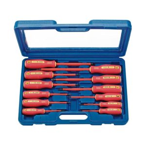 Draper Fully Insulated Screwdriver Set 12 Piece VDE Approved - Blue