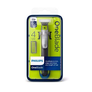 Phillips OneBlade Trim Edge And Shave Any Length of Hair Hybrid Trimmer And Shaver With 4 Stubble Combs – Lime Green/Charcoal Grey