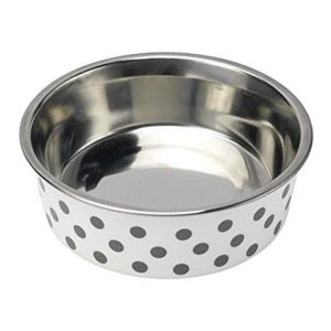 Petface Spots Deli Dog Bowl 21cm - Grey And White