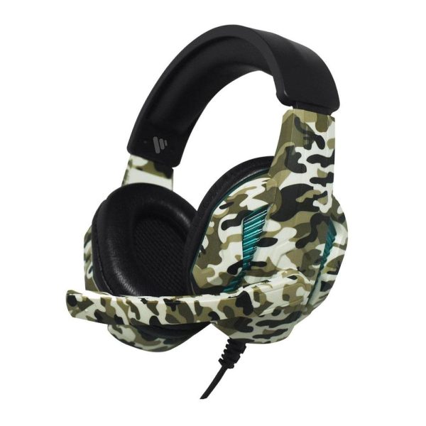 Vybe Camo Wired Gaming Headset With LED Lights - Jungle Green - Image 2