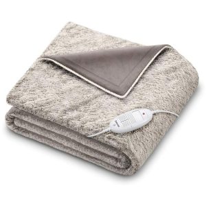 Beurer HD 75 Cozy Nordic Heated Electric Blanket With 6 Temperature Settings Auto Shut-Off Washable - Beige/Brown
