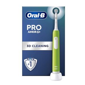 Oral-B Pro Junior Kids Electric Toothbrush 3 Modes With Kid-Friendly Sensitive Mode Ages 6+ - Green