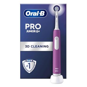 Oral-B Pro Junior Kids Electric Toothbrush 3 Modes With Kid-Friendly Sensitive Mode Ages 6+ - Purple