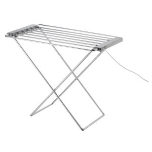 Daewoo Heated Clothes Airer Foldable 120W 10KG Load Energy Efficient Drying Rack - Silver