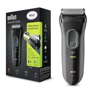 Braun Series 3 ProSkin 3000S Electric Shaver With Protection Cap Rechargeable Cordless Waterproof – Grey
