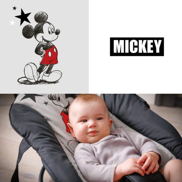 Hauck Disney Rocky Baby Bouncer Swing Function Adjustable Backrest 3 Point Harness Carry Handles - Mickey Stars - Image 6