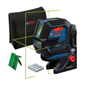 Bosch GCL 2-50 G + RM 10 Professional Green Beam Combi Laser 50m 4x AA Batteries Target Plate Pouch Cardboard Box - Black