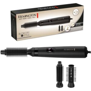 Remington Blow Dry And Style Caring Airstyler Hair Dryer Hot Brush Hair Curler 400W 2 Attachments – Black