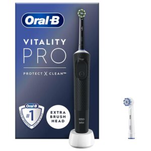 Oral-B Vitality PRO Electric Toothbrush With 2 Tooth Brush Heads 3 Brushing Modes - Black