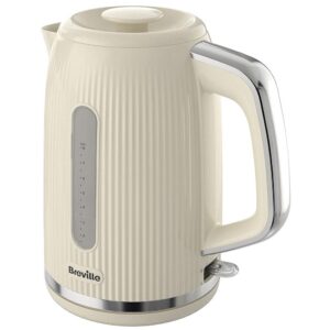 Breville Bold Electric Jug Kettle Glossy Ridged Textured With Chrome 3000 W 1.7 Litre - Cream