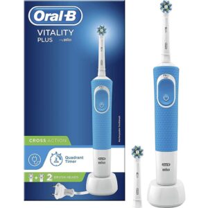 Oral-B Pro Vitality Cross Action Electric Toothbrush 2D Cleaning 1 Handle 2 Brush Heads - Blue