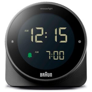 Braun Digital Alarm Clock With Rotating Bezel For Quick Time Setting - Black