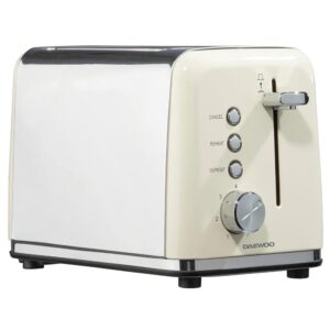Daewoo Kensington 2 Slice Toaster Stainless Steel 810W - Cream