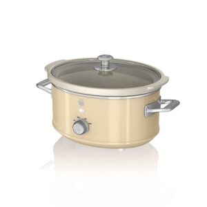 Swan Retro Slow Cooker Stainless Steel 200 W 3.5 Litre - Cream