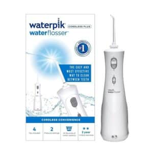 Waterpik Water Flosser Cordless Plus With 2 Pressure Settings 4 Tips - White