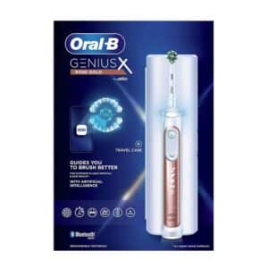 Oral-B Genius X Electric Toothbrush With Artificial Intelligence 1 Toothbrush Head And Travel Case - Rose Gold