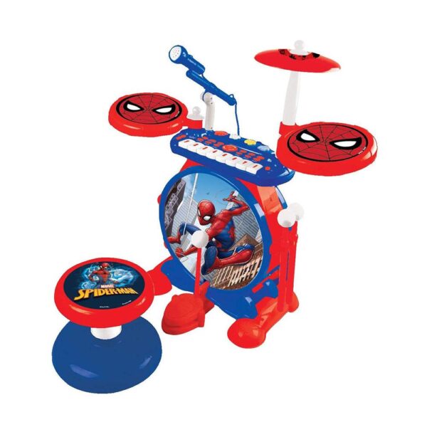 Lexibook Spider-Man Electronic Luminous Drums Set With Seat - Multicolour - Image 3