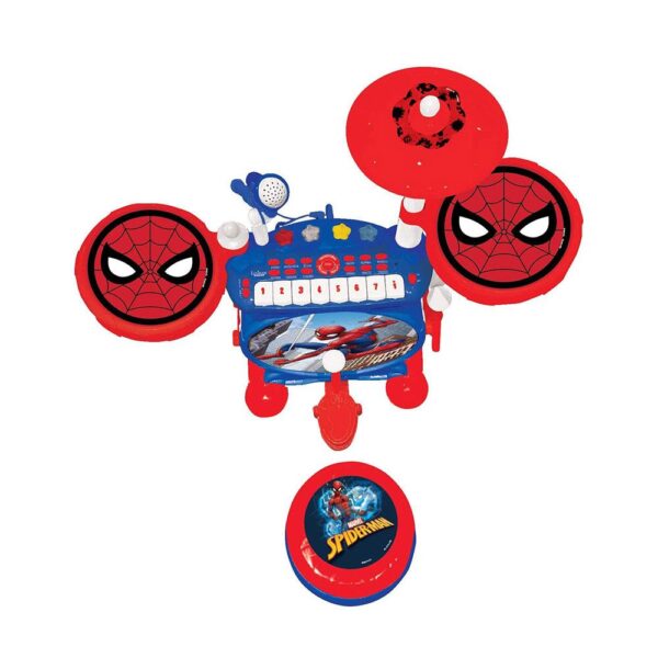 Lexibook Spider-Man Electronic Luminous Drums Set With Seat - Multicolour - Image 5