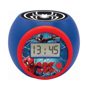 Lexibook Spider-Man Childrens Projector Clock With Night Light Timer Snooze Alarm - Multicolour