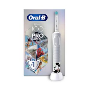 Oral-B Disney 100 Years Vitality Pro Kids Electric Toothbrush 2 Modes Special Edition - White & Grey