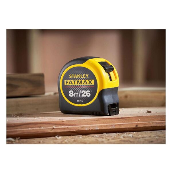 Stanley FatMax Blade Armor Magnetic Measure Tape 8 Metres 26ft Metric & Imperial - Yellow/Black - Image 5