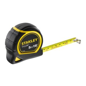Stanley Tylon Measure Tape 5 Metres 16 Inch Metric & Imperial - Yellow/Black