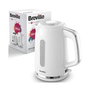 Breville Bold Electric Jug Kettle 3000W 1.7 Litre - White & Silver Chrome