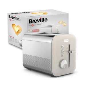 Breville High Gloss 2 Slice Toaster With High-Lift & Wide Slots Stainless Steel 750W - Cream