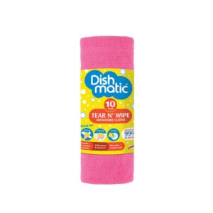 Dishmatic Tear N' Wipe Microfibre Cloths 10 Pack - Multicolour