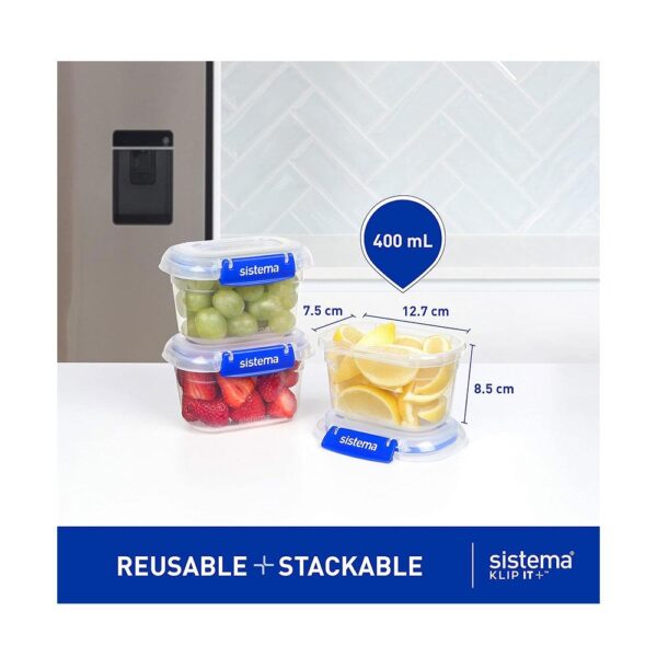 Sistema Klip It Plus Rectangle Container 400ml - Transparent - Image 3