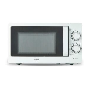 Tower Manual Microwave 20 Litres With Sleek Mirror Door 800W - White/Chrome
