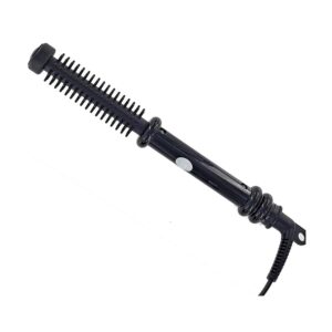 Omega Slimline Heated Brush 13mm Hair Styling Curler Hot Comb Tangle Free Swivel - Black