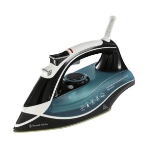 Russell Hobbs Supreme Steam Ultra Traditional Iron Ceramic Soleplate 2600 W 300ml Water Tank – Black/Green/White