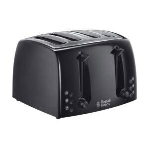 Russell Hobbs Textures 4 Slice Toaster With Extra Wide Slots 850W - Black