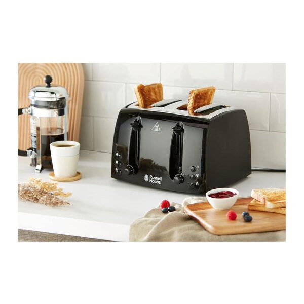 Russell Hobbs Textures 4 Slice Toaster With Extra Wide Slots 850W - Black - Image 7