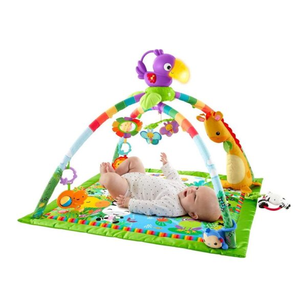 Fisher-Price Rainforest Music & Lights Deluxe Gym Baby Playmat - Multicolour - Image 3