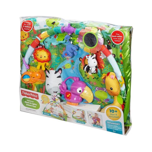 Fisher-Price Rainforest Music & Lights Deluxe Gym Baby Playmat - Multicolour - Image 12